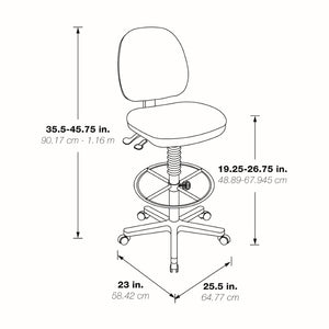 OSP Home Furnishings Deluxe Ergonomic Drafting Chair with Lumbar Support for Sit Stand Desk Productivity C Grade Fabric DC940-C