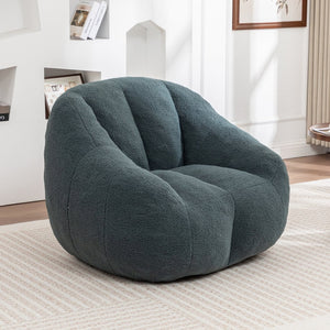English Elm Bean Bag Chair Oversized Faux Fur Memory Foam Lounge Seat for Dorm or Living Room Green W2200P302140