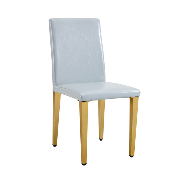 English Elm Table and Chair Set Extendable Mdf Round Oval Dining with 6 Gray Pu Seats W1151S04832