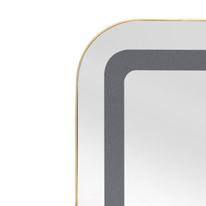 English Elm Rectangle LED Medicine Cabinet Mirror with Soft Touch Light, Magnetic Accessories, Tempered Shelves, Wall-Mounted Storage Gold W688P210791