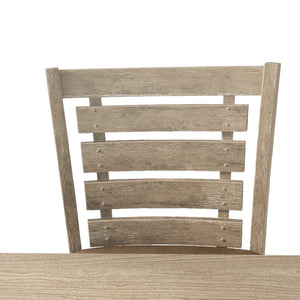 English Elm Set of 2 Rustic Solid Wood Counter Chairs with Upholstered Cushions Grayish Brown Modern Ladderback W2537P168503