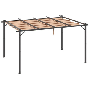 English Elm Outsunny 10' X 13' Modern Aluminum Pergola With Retractable Canopy For Stylish Outdoor Living W2225P200570-GIGA