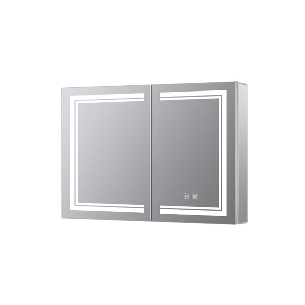 English Elm Mesa Aluminum Led Medicine Cabinet with Defogger Copper Free Mirror Bathroom Storage B2731P478364