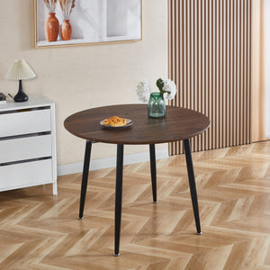 English Elm Extensible Walnut Extendable Table with Black Metal Legs – Versatile Dining, Office & Coffee Table (180cm) W234P235272