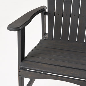 English Elm Christopher Knight Home® - Outdoor Acacia Wood Adirondack Dining Chairs Set of 2 — Weather-Resistant Patio Armchairs with Rustic Charm and Comfort DARK GREY 64844.00DGRY