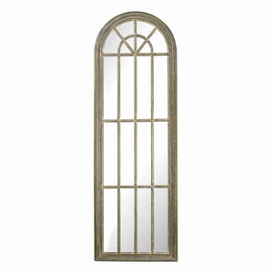 Arched Windowpane Wall Mirror - Gray 6100-007 Elk Home