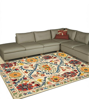 I Need to Find a Common First Word Across Variant Titles. They Start With: 5x7, 6x8, 7x9, 8 Ft, 9x13 — These Are All Size Values I Must Avoid. Let Me Look at the Key for Guidance: "beige-red-and-orange-tribal-washable-area-rug-with-uv-protection"