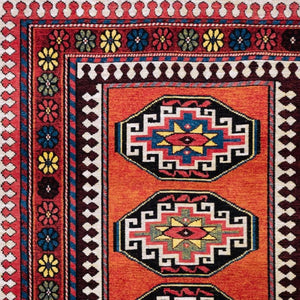 Tribal Washable Area Rug Uv Protected Recycled Pet Low Pile Bold Indoor Outdoor Design