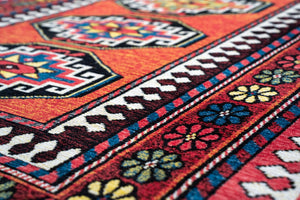 Tribal Washable Area Rug Uv Protected Recycled Pet Low Pile Bold Indoor Outdoor Design