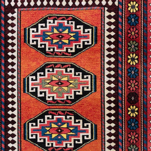 Tribal Washable Area Rug Uv Protected Recycled Pet Low Pile Bold Indoor Outdoor Design