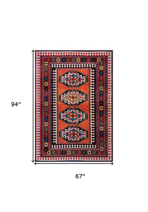 Tribal Washable Area Rug Uv Protected Recycled Pet Low Pile Bold Indoor Outdoor Design