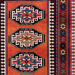 Tribal Washable Area Rug Uv Protected Recycled Pet Low Pile Bold Indoor Outdoor Design