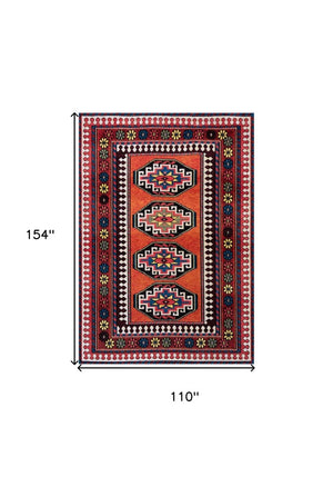 Tribal Washable Area Rug Uv Protected Recycled Pet Low Pile Bold Indoor Outdoor Design