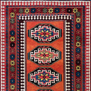 Tribal Washable Area Rug Uv Protected Recycled Pet Low Pile Bold Indoor Outdoor Design