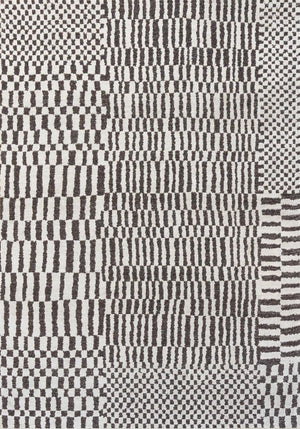 HomeRoots 8 Ft Round Washable Berber Rug Recycled Fibers Geometric Pattern Uv Resistant 610098