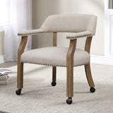 Comfort Pointe Millstone Sand Caster Game Chair Sand upholstery/Pecan frame finish