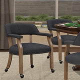 Comfort Pointe Millstone Charcoal Caster Game Chair Charcoal upholstery/Pecan frame finish