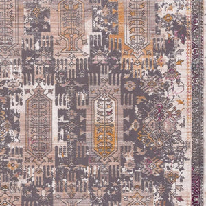 HomeRoots 16' Southwestern Runner Rug - Gray, Beige & Orange Geometric Design for High-Traffic Areas & Home Decor 11' Runner 610110
