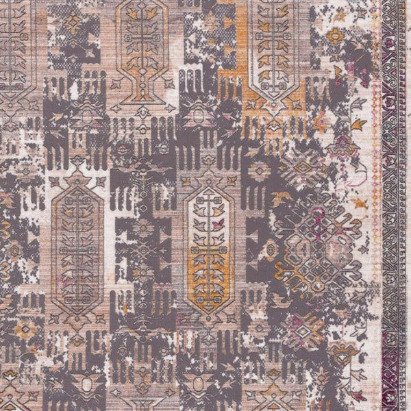 HomeRoots 16' Southwestern Runner Rug - Gray, Beige & Orange Geometric Design for High-Traffic Areas & Home Decor 11' Runner 610110