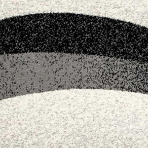 HomeRoots 16' Black and Gray Abstract Runner Rug – Modern Design, Durable, Stain-Resistant for High-Traffic Areas 610112