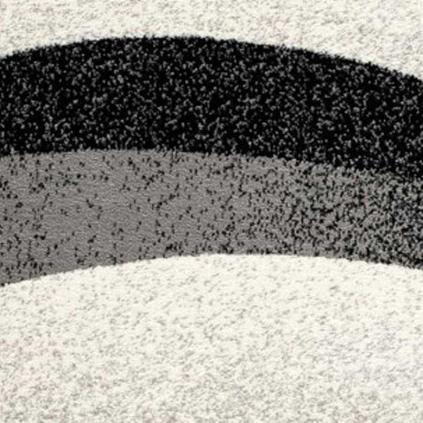 HomeRoots 16' Black and Gray Abstract Runner Rug – Modern Design, Durable, Stain-Resistant for High-Traffic Areas 610112