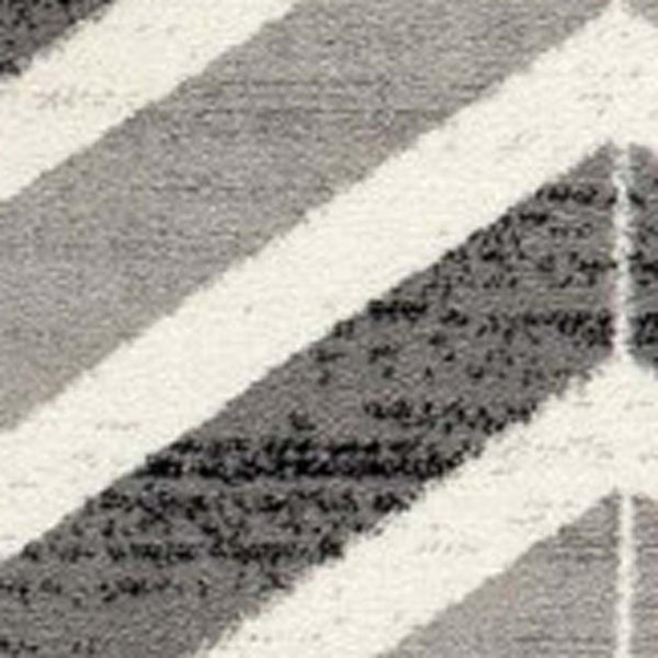 HomeRoots 18' Stylish Gray and Beige Geometric Runner Rug - Durable, Low-Maintenance Design for High-Traffic Areas 610115