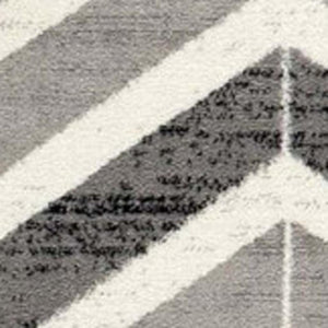 HomeRoots 18' Stylish Gray and Beige Geometric Runner Rug - Durable, Low-Maintenance Design for High-Traffic Areas 610115