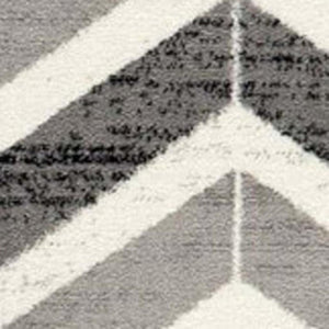 HomeRoots 16' Modern Gray and Beige Geometric Runner Rug - Durable, Stain-Resistant, Ideal for High-Traffic Areas 610116
