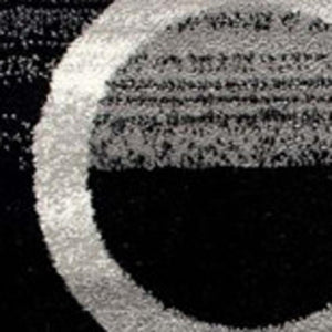 HomeRoots 18' Black and Gray Geometric Runner Rug - Modern Design, Durable & Easy-Care for High-Traffic Areas 610119