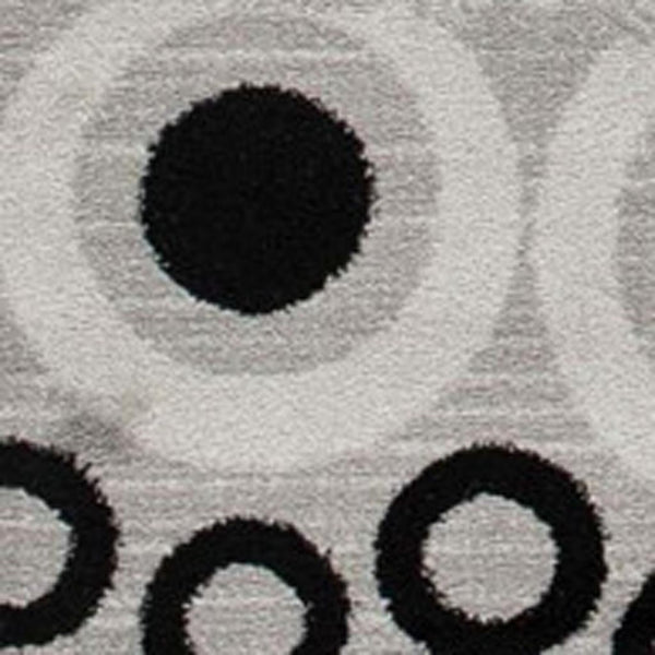 HomeRoots 18' Gray and Black Geometric Runner Rug – Durable, Stylish, Stain-Resistant for High-Traffic Areas 610143