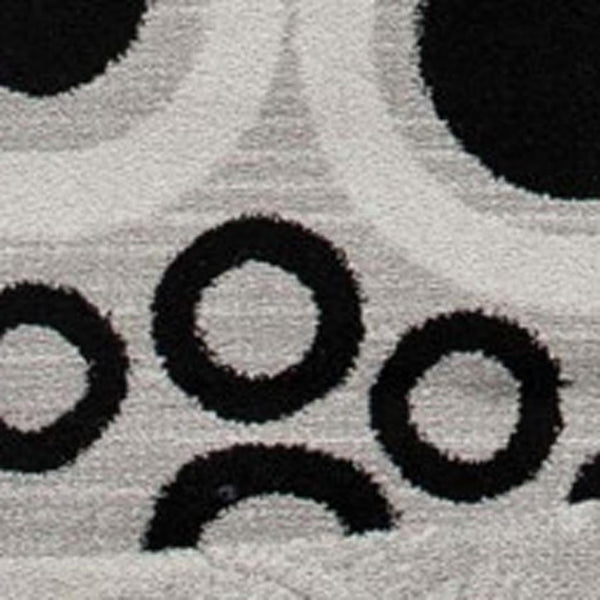 HomeRoots 18' Gray and Black Geometric Runner Rug – Durable, Stylish, Stain-Resistant for High-Traffic Areas 610143