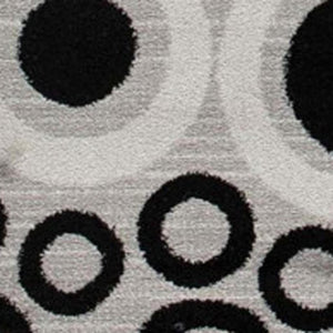 HomeRoots 16' Gray and Black Geometric Runner Rug - Modern Design, Stain-Resistant, Ideal for High-Traffic Areas 610144