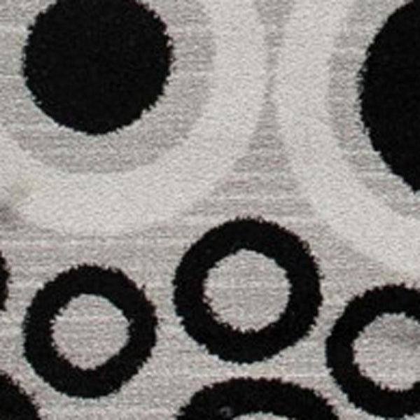 HomeRoots 16' Gray and Black Geometric Runner Rug - Modern Design, Stain-Resistant, Ideal for High-Traffic Areas 610144