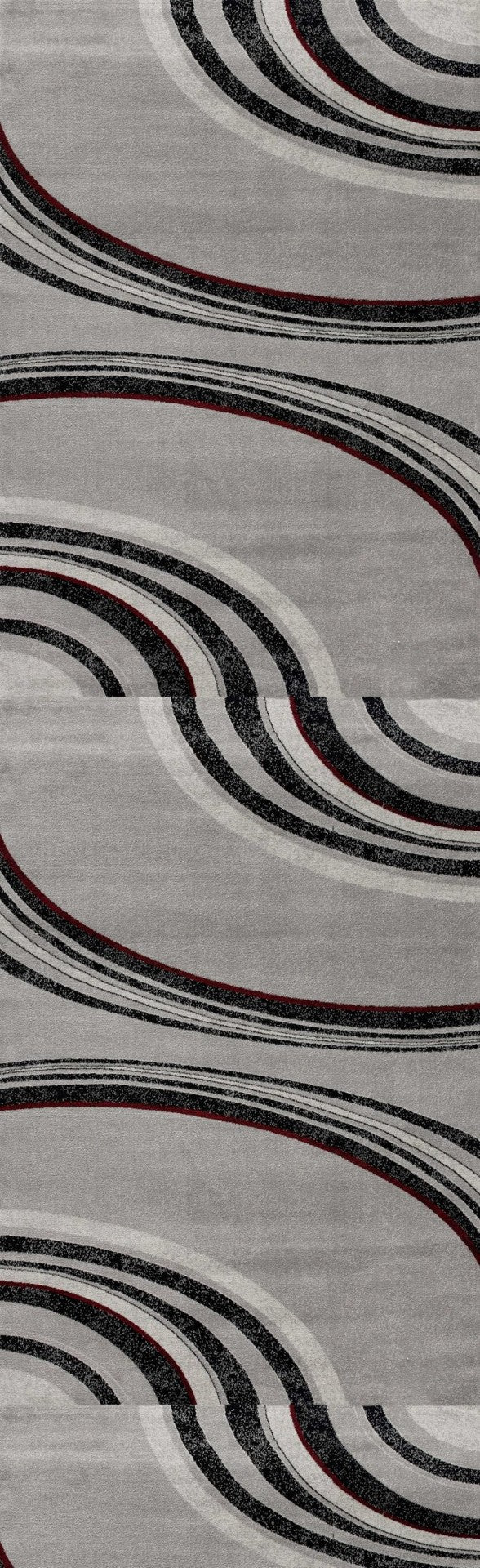 HomeRoots 16' Gray Abstract Runner Rug - Modern, Durable & Stain-Resistant, Perfect for High-Traffic Areas! 610152