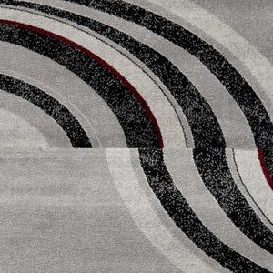 HomeRoots 16' Gray Abstract Runner Rug - Modern, Durable & Stain-Resistant, Perfect for High-Traffic Areas! 610152