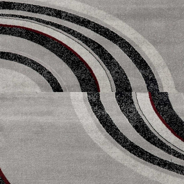 HomeRoots 16' Gray Abstract Runner Rug - Modern, Durable & Stain-Resistant, Perfect for High-Traffic Areas! 610152