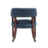 Comfort Pointe Cavett Navy Blue Caster Game Chair Navy Blue upholstery/Espresso frame finish