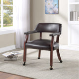 Comfort Pointe Cavett Burnished Brown Caster Game Chair Burnished Brown upholstery/Espresso frame finish