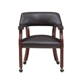 Comfort Pointe Cavett Burnished Brown Caster Game Chair Burnished Brown upholstery/Espresso frame finish