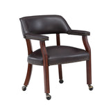 Cavett Burnished Brown Caster Game Chair