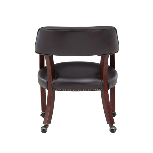 Comfort Pointe Cavett Burnished Brown Caster Game Chair Burnished Brown upholstery/Espresso frame finish