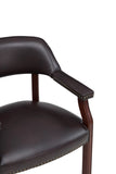 Comfort Pointe Cavett Burnished Brown Caster Game Chair Burnished Brown upholstery/Espresso frame finish