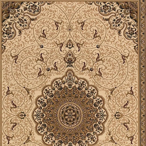 HomeRoots 17' Beige and Cream Oriental Runner Rug - Stylish, Stain-Resistant, Perfect for High-Traffic Areas 610200