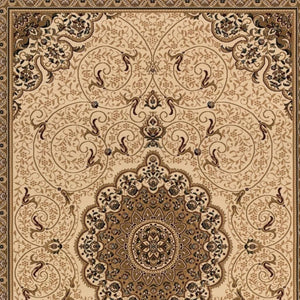 HomeRoots 14' Beige and Cream Oriental Runner Rug - Durable, Stain-Resistant Floor Covering for Hallways & More! 610203