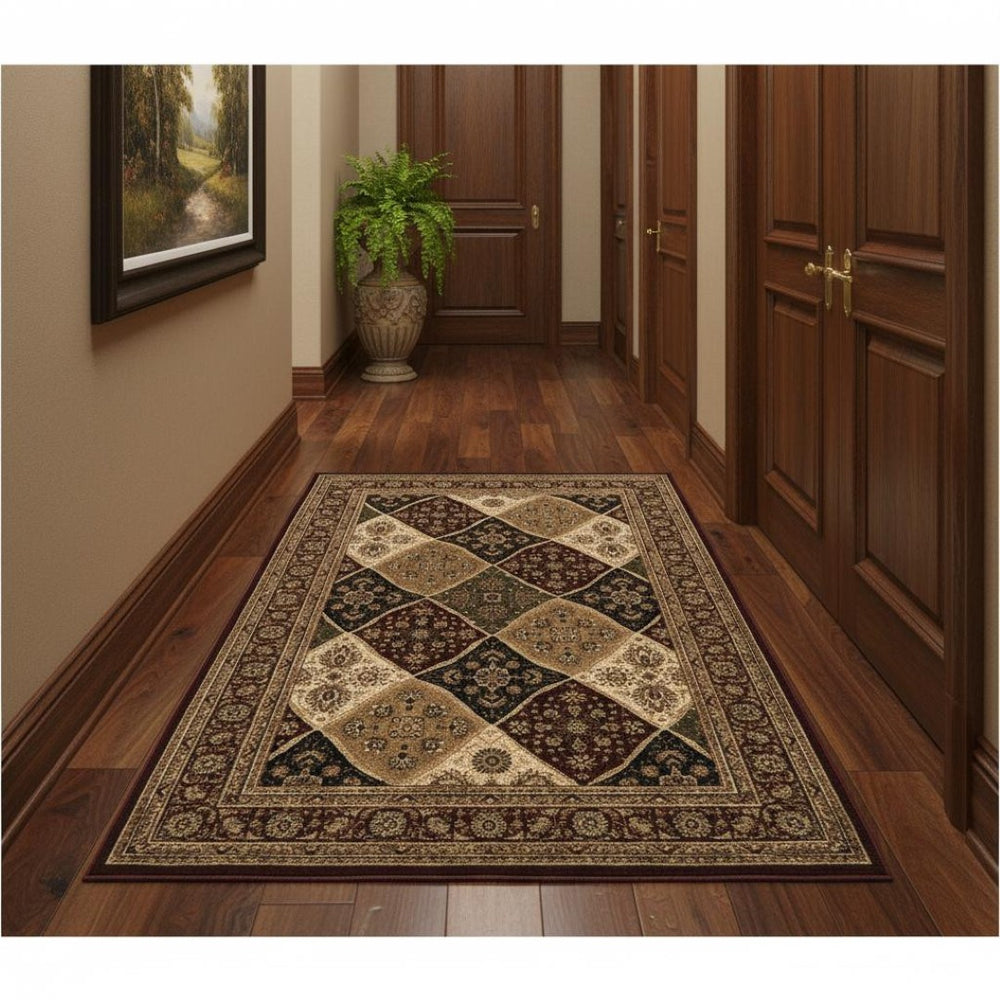 HomeRoots 14' Red And Black Moroccan Runner Rug - Stylish, Durable, Stain-Resistant for High-Traffic Areas 610208