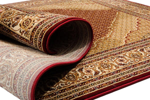 HomeRoots 16' Red and Beige Moroccan Runner Rug - Durable, Stylish, and Stain-Resistant for High-Traffic Areas 610229