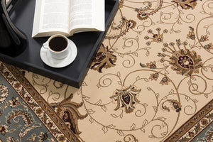 HomeRoots 30' Runner Sophisticated Dark Gray Tan Brown Oriental Area Rug for High-Traffic Elegance 14' Runner 610236