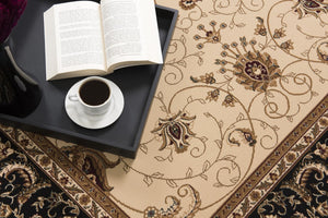 HomeRoots 14' Elegant Beige, Black & Brown Oriental Runner Rug - Durable, Stain-Resistant & Stylish Décor Accent 610240