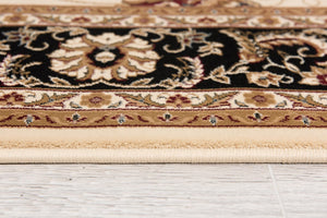 HomeRoots 14' Elegant Beige, Black & Brown Oriental Runner Rug - Durable, Stain-Resistant & Stylish Décor Accent 610240