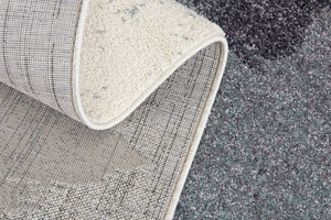 HomeRoots 2' Blue and White Abstract Runner Rug - Durable, Stain-Resistant Design for High-Traffic Areas, 25' Long 610254